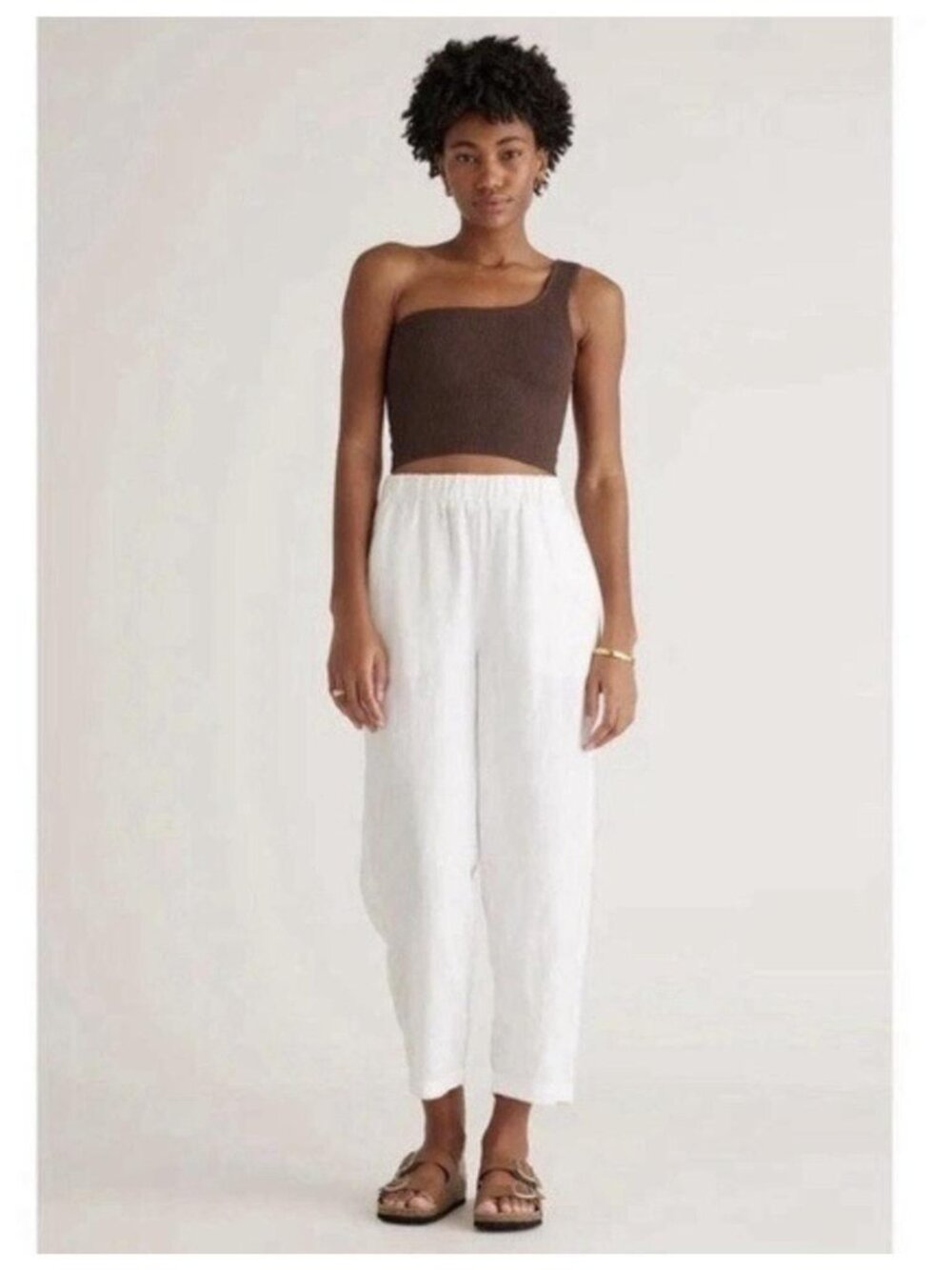 Quince 100% European Linen Pants White Size L Coastal Preppy Minimalist